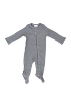 Load image into Gallery viewer, Grey Organic Cotton Ribbed Footed Zipper One-piece
